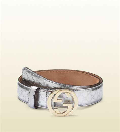 gucci skinny metallic belt with interlocking buckle|reversible Gucci belt women's.